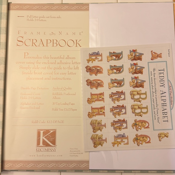 12 x 12 Teddy Bears Frame a name scrapbook photo album - Picture 2 of 5